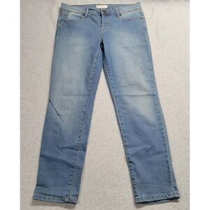 Free People Jeans Blue Skinny Jean Light Wash Distressed Denim Stretchy‎ Size 28